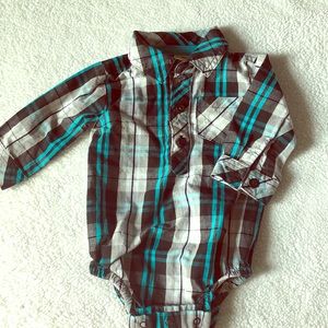 Plaid snap onsie
